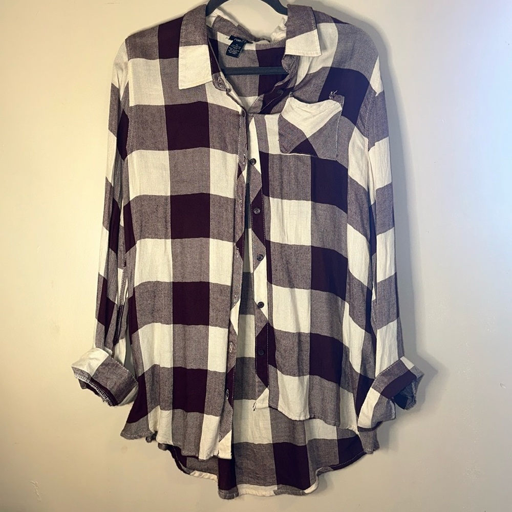over sized flannel/blouse  XL